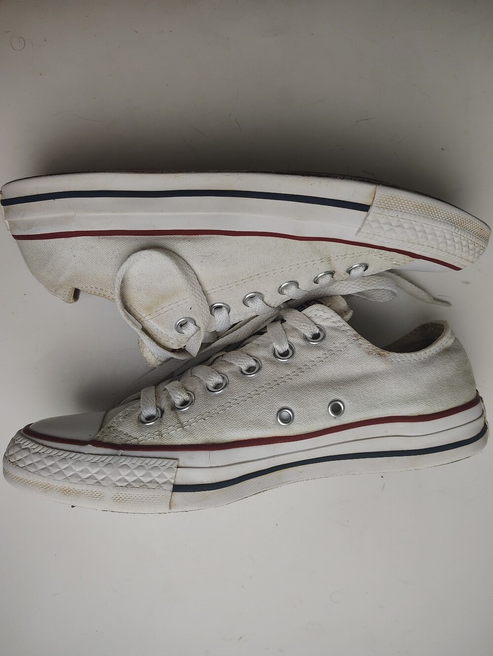 Converse Chuck Taylor Allstar Low Top White Canvas Lace-Up Sneakers Size 7 - Picture 5 of 10